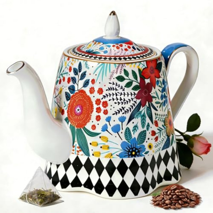 Draw Coffee And Tea - Bone China Porcelain Teapot Tea Pots