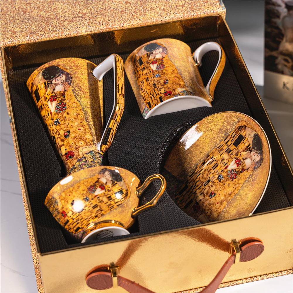 Best Tea Coffee - Gustav Klimt Kiss Bone China Mugs