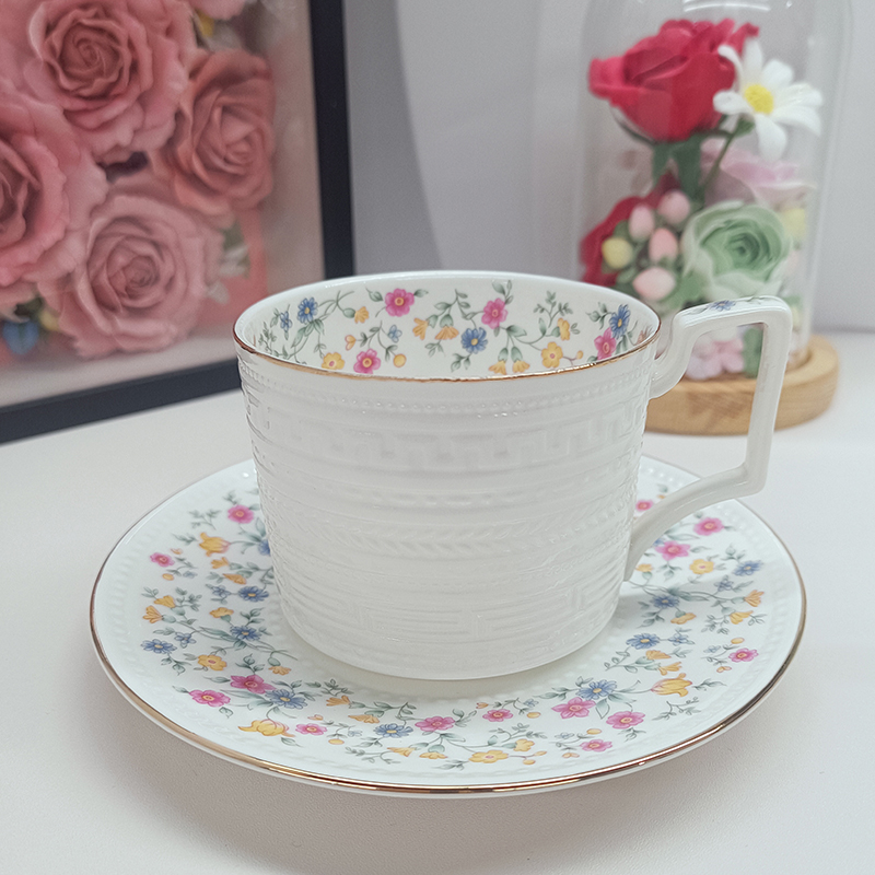 Best Tea Coffee - 280ml outside embossed design coffee cup