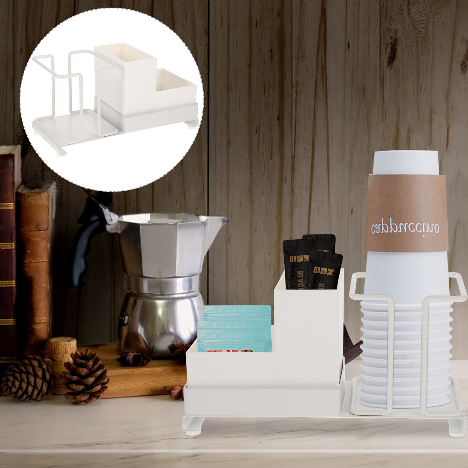 Coffee Tea Cups - Coffee Bar Organizer Cup Rack with