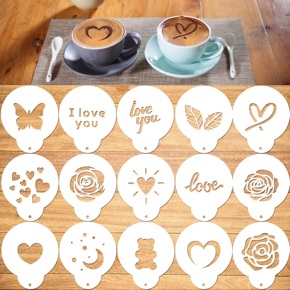 Coffee Stencil Art - Coffee Stencil 15 Pieces Latte Art