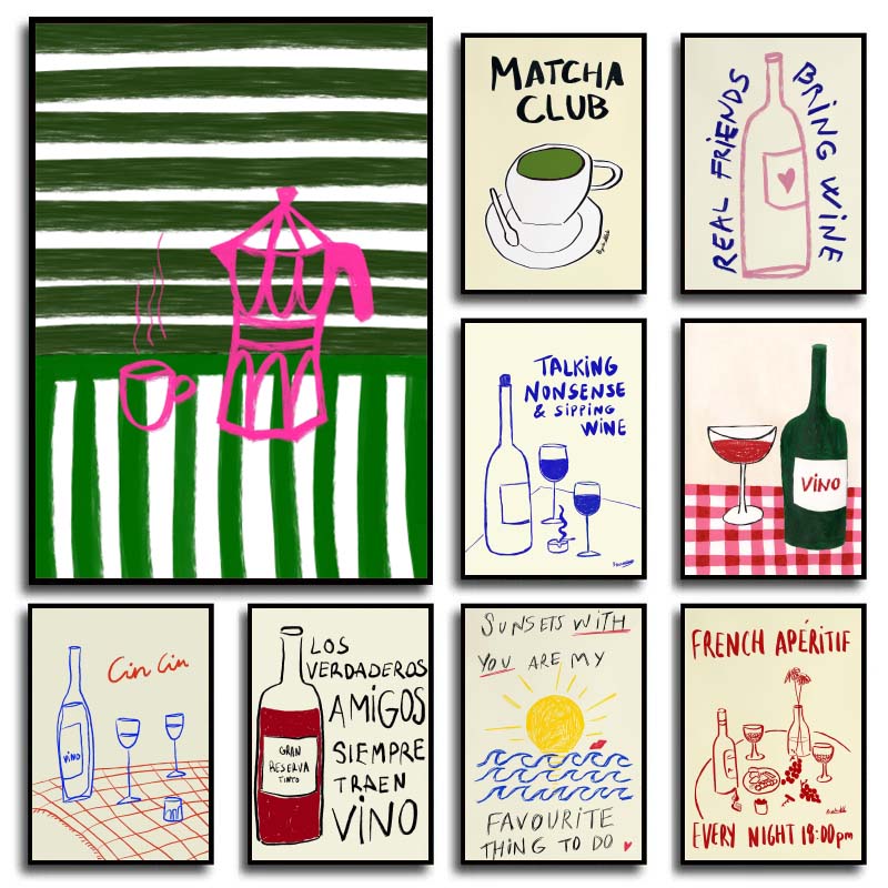 Colorful Drawings Abstract Art - Draw Coffee And Tea 리뷰 및 가격