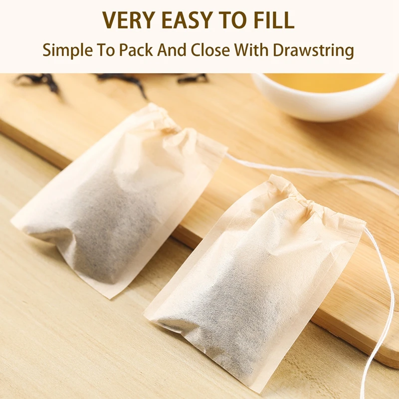 100Pcs Teabags with Drawstring - Coffee Tea Leaf 리뷰 및 가격