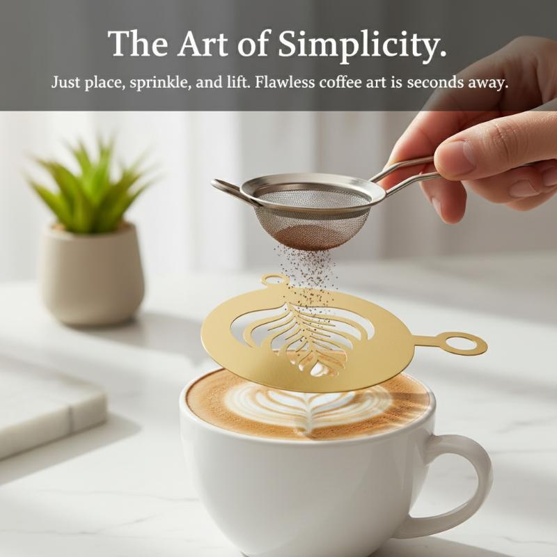 4Pcs Stainless Steel Coffee St - Coffee Stencil Art 리뷰 및 가격