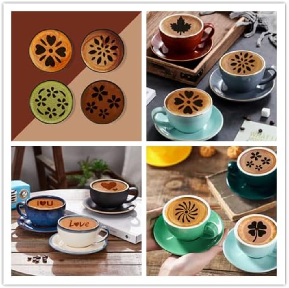 36 Coffee Stencils + 2 Mesh Po - Coffee Stencil Art 리뷰 및 가격