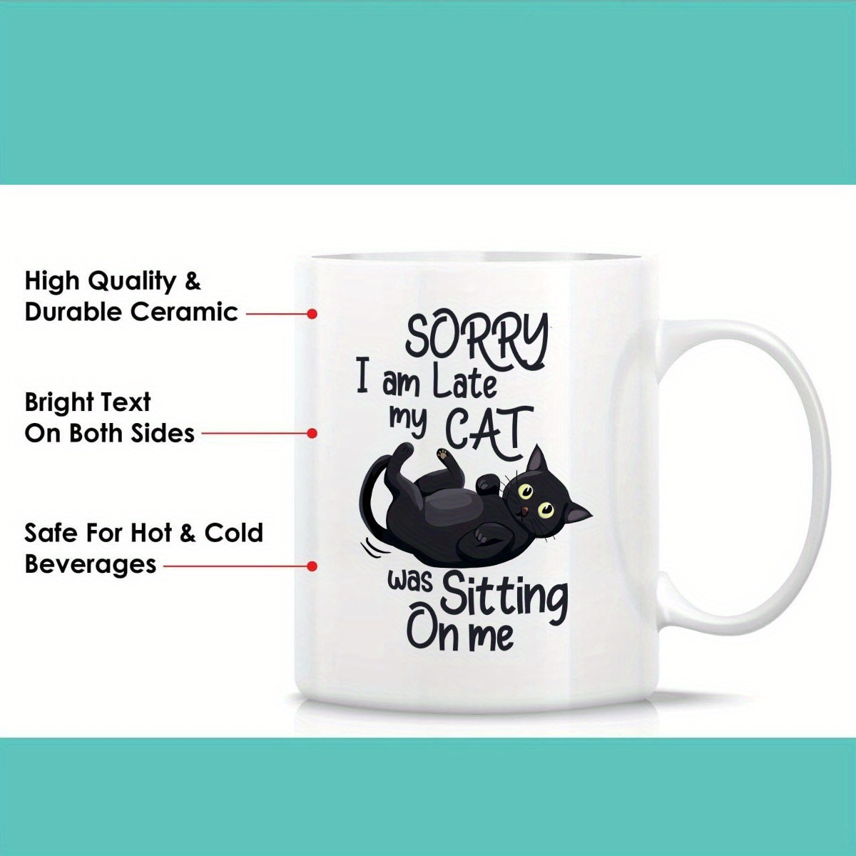 1 Funny Cat Shaped Ceramic Mug - Coffee Tea You And Me 리뷰 및 가격