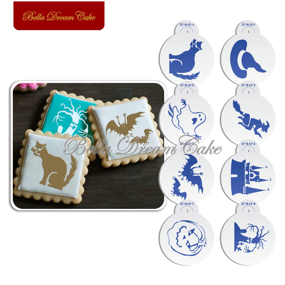 Halloween Glost Hat Cat Cookie - Coffee Stencil Art 리뷰 및 가격