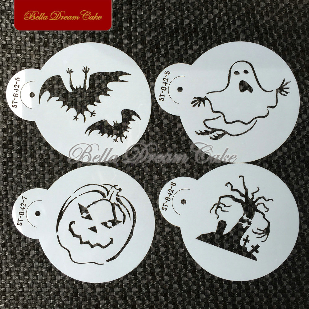 Halloween Glost Hat Cat Cookie - Coffee Stencil Art 리뷰 및 가격