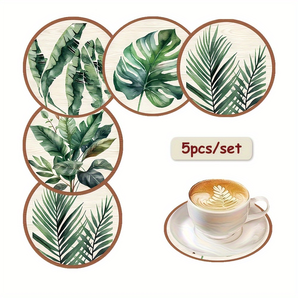 2D Flat 5pcs Tropical Plant gr - Coffee Tea Leaf 리뷰 및 가격