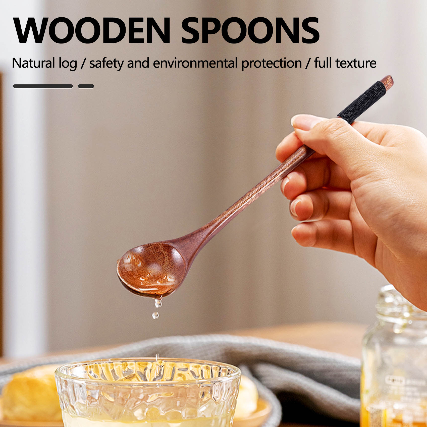5 Pcs Wooden Spoons Cooking Sp - Coffee Tea Mix 리뷰 및 가격