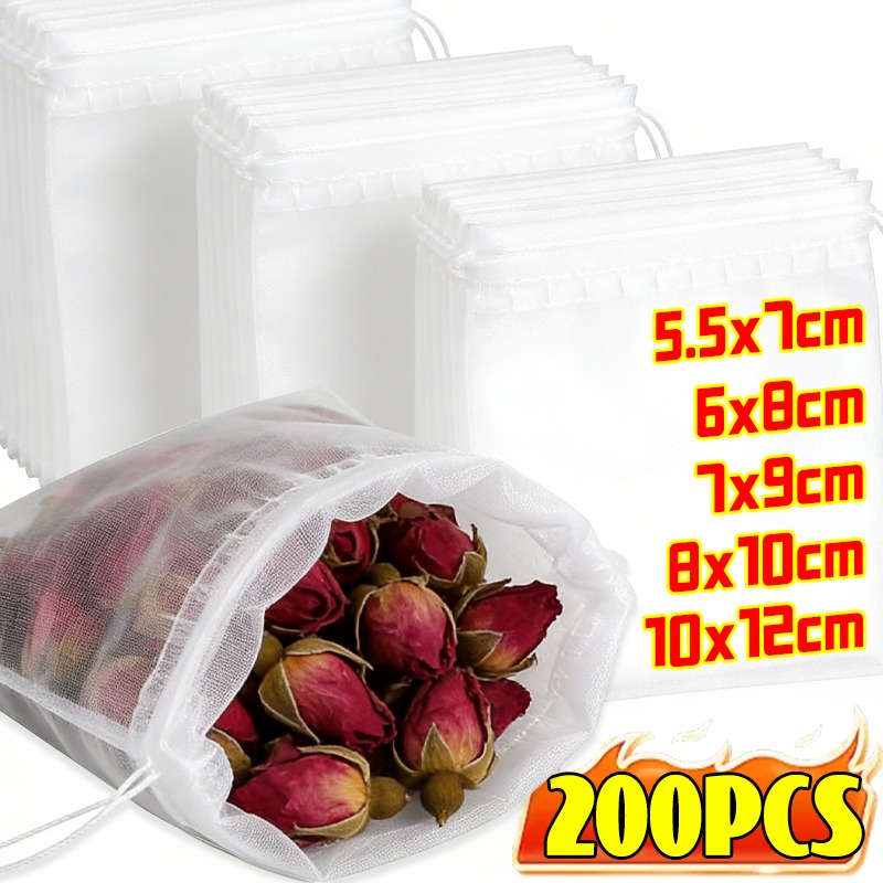 200/50Pcs Nylon Tea Bags Small - Coffee Tea Leaf 리뷰 및 가격