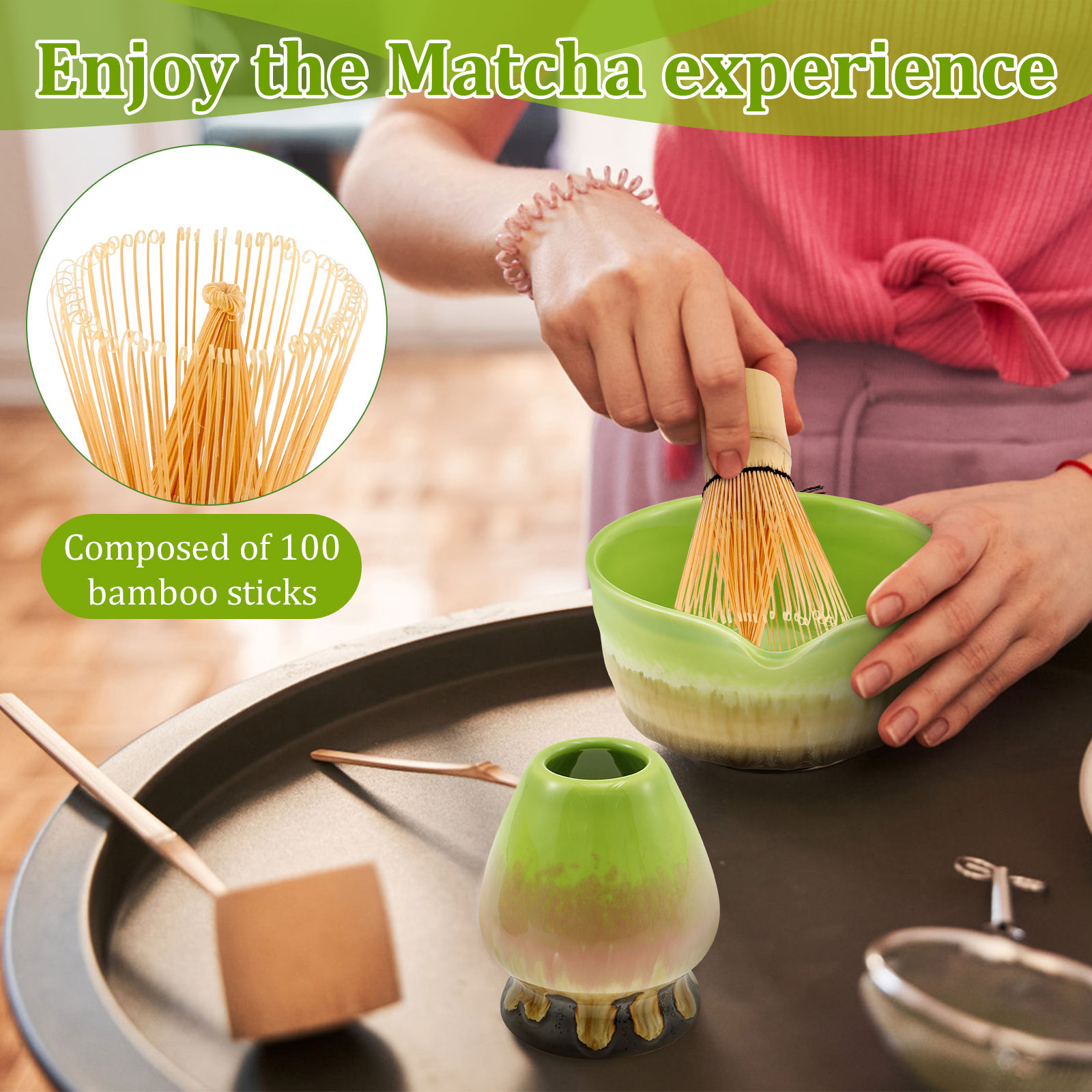 4Pcs Japanese Matcha Tea Set C - Matcha Whisk Set 리뷰 및 가격