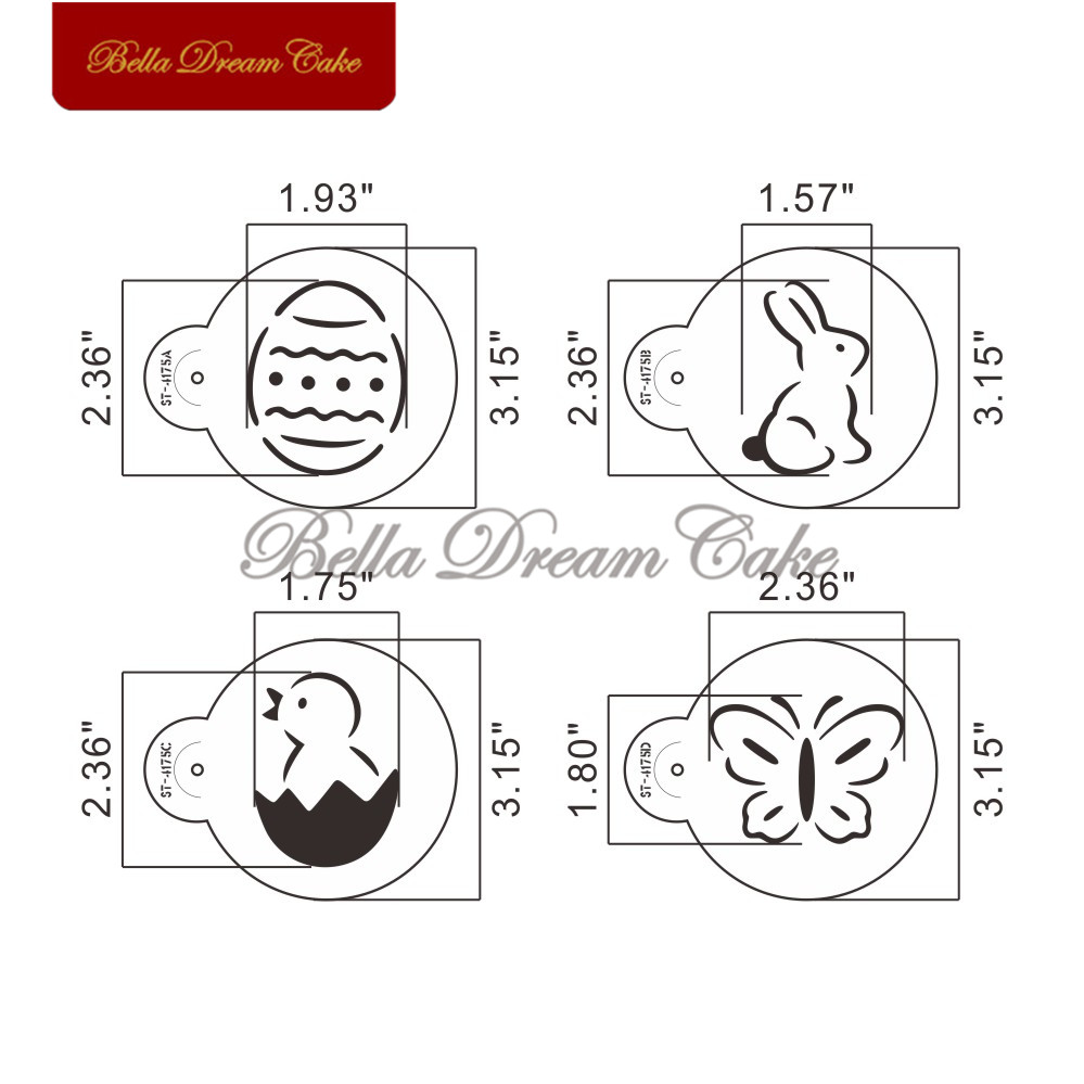 3.15” Easter Eggs Bunny Macaro - Coffee Stencil Art 리뷰 및 가격