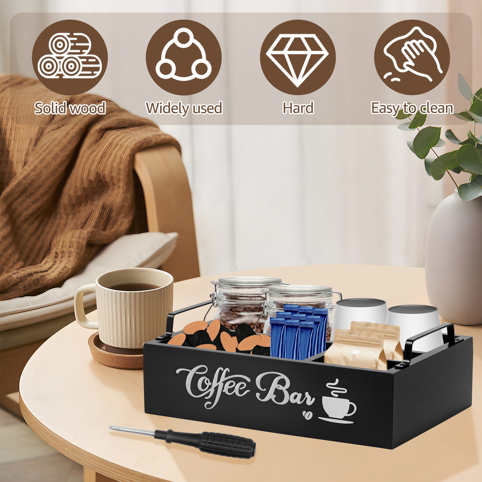 Wooden Coffee Rack Portable De - Coffee Tea And Bean 리뷰 및 가격