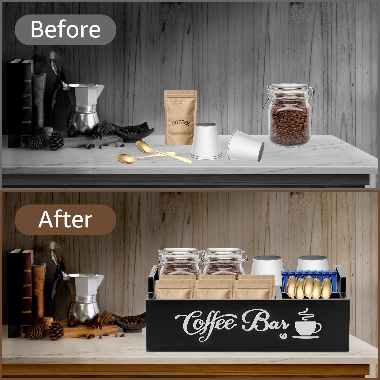 Wooden Coffee Rack Portable De - Coffee Tea And Bean 리뷰 및 가격